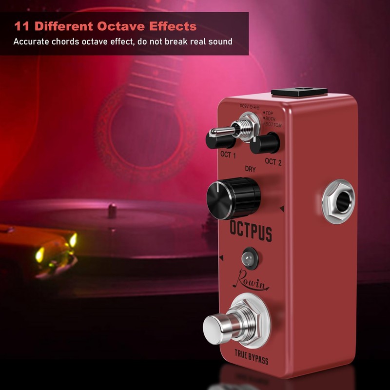 Rowin Polyphonic Octave Guitar Effects Pedal Pure Octopus Digital Mini