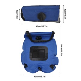 Topyond Camping Shower Bag, 20L Sun Heated Camping Shower Bag, Outdoor Solar Power Shower Bag with Shower Head for Camping Beach Swimming Outdoor Traveling Hiking