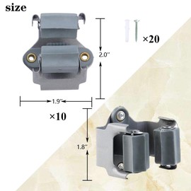 Vankcp 10Pcs Broom Mop Wall Mount Holder Wall Rack Organizer Bathroom Storage Hanger with Screws for Home, Kitchen, Garden