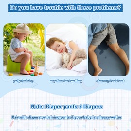 MooMoo Baby Leakproof Diaper Pants for Boys and Girls 2 Packs Reusable and Absorbent Protection for Potty Training