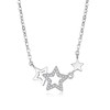 Hinvan 925 Sterling Silver Chain Silver Pendant Necklace Women's Zirconia