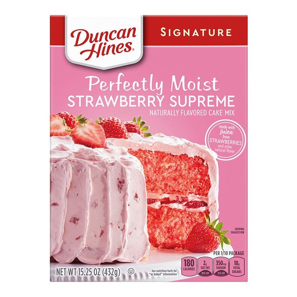 Duncan Hines Signature Cake Mix, Strawberry Supreme, 16.5 oz