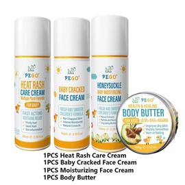 Baby Cracked Skin Moisturizing Face Cream, Daily Facial Moisturizer, Hydrating and Nourishing, Prevents Dryness and Cracking, Natural, Safe, Suitable for Babies and Kids, 3.38 oz. - Specification: 4PCS Skin Care Set