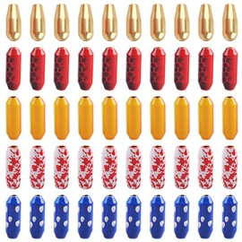 OROOTL Fishing Spinner Lure Bodies Kit, Brass Lure Bodies for Spinner Making Painted Lure Weights Fish Eye Beads Assortment Inline Spinnerbaits Fishing Lure Making Supplies, 50pcs