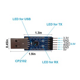 DSD TECH USB to TTL Converter with CP2102 Chip Compatible with Windows 7,8,10,linux,Mac OS X