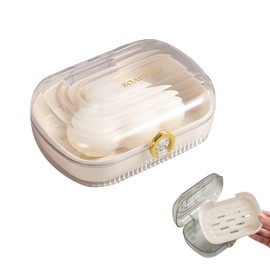 Pokmill Soap Case, Soap Dish with Lid, Soap Box, Solid Soap Case, Soap Holder, Leak Proof, Airtight, Business Trips, Convenient, Soap Holder, Portable, Travel, Storage Bottle, Home, Lightweight