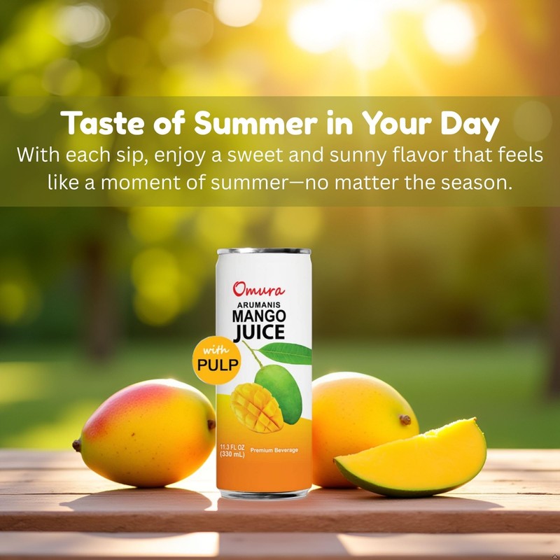 Omura MANGO JUICE from Natural Fruit with PULP 11.3 FL.