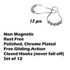 Uigos Shower Curtain Rings for Bathroom - Stainless Steel, Set