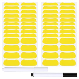 PATIKIL 80 Pairs Sports Eye Black Stickers, Under Eye Black Strips Football Face Stickers Breathable Eyeblack Sticker with Pencil for Baseball Fans on Game Day, Yellow