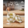 MARBLORE Marble Salt Cellar with Lid & Spoon, White &