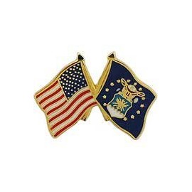 US Air Force Crossed Flags Lapel Pin