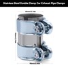 PWGHWG Exhaust Clamp 55 mm Double Clamp Exhaust Pipe Connector