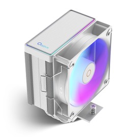 Gamma A40 ARGB WH Compact CPU Cooler,100mm PWM Fan,133mm Height Single Tower Computer CPU Air Cooler,4 Copper Heat Pipes,ARGB Function,Fancy Top Cover,for Intel LGA 115X/1200/1700/1851&AMD AM4/AM5