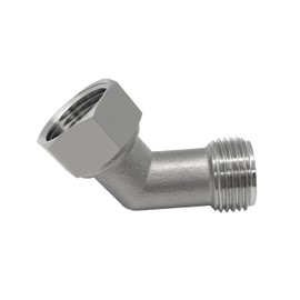 Fitvell Garden Hose Elbow Connector 45 Degree 3/4" FHT x 3/4" MHT Stainless Steel Pipe Fittings Hose Elbow for RV Water Hose Adapter