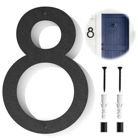 Ukontagood 12 Inch Modern Floating House Numbers for Outside, Stainless Steel Large Metal House Numbers for Outdoors, Black Home Address Numbers Metal Mailbox Numbers