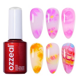 Ozzeal Blooming Gel, 15ML Clear Blooming Gel Nail Polish For Spreading Effect Marble Natural Stone Print Soak Off UV Led Blooming Nail Gel For DIY Color Flower Watercolor Magic Beauty