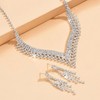 Unicra Silver Bride Wedding Jewelry Sets Crystal Bridal Necklace Earrings