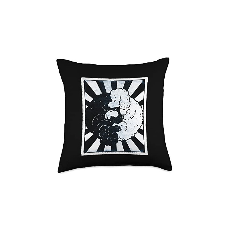 Yin Yang Poodle Dog Yin and Yang Funny Poodle Throw