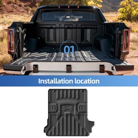SMABEE Truck Bed Mat & Tailgate Mat for GMC Hummer EV Pickup Truck 2026 2025 2024 2023 2022 All Weather TPE Vehicle Bed Mat Cargo Trunk Liner Protection Interior Accessories Black