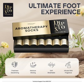 diputox 7 Pairs Christmas Golf Gifts for Men/Women No Show Cotton Socks, Low Cut Compression Socks, Aromatic,Black