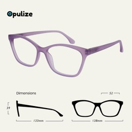 OPULIZE KAT Reading Glasses - 3-Pack - Cat-Eye Frame - Purple, Orange, Taupe - Men & Women - Spring Hinges - RRR59-5GU - +2.50