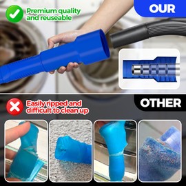 Holikme 2 Pieces Dryer Vent Cleaner Kit, Dryer Lint Vacuum Attachment and Flexible Dryer Lint Brush, Dryer Vent Vacuum Hose Attachment,Dark Blue