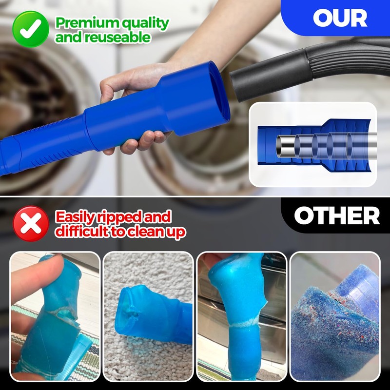 Holikme 2 Pieces Dryer Vent Cleaner Kit, Dryer Lint Vacuum