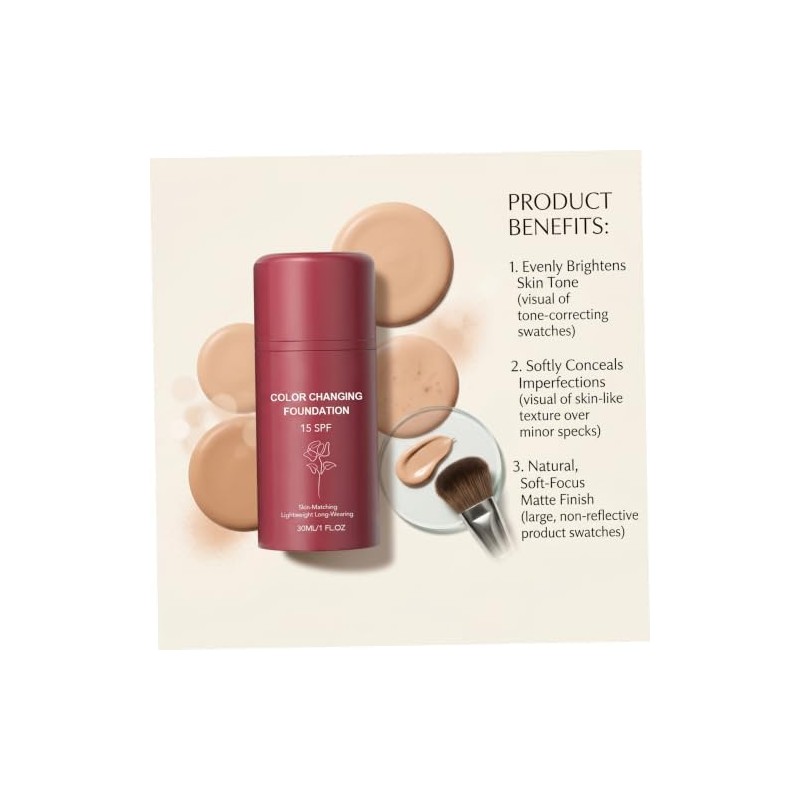Corrector líquido mate StaZamor Adjustable – Maquillaje de larga duración