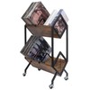 SwaaVee Vinyl Record Storage Holder with Wheels, 2-Tier Record Holder