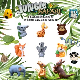 Bath Bombs for Kids with Surprise Inside, 12 Bubble Bath Fizzies with Jungle Animal Toys. Moisturizing, Gentle & Kids Safe, Rainbow Spa Bath Fizz, Birthday Gifts for Boys, Girls