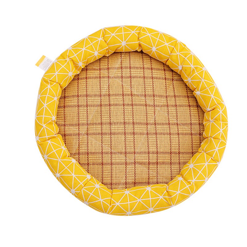 Round Pet Cooling Bed Cartoon Printing Pet Sleeping Bed Summer