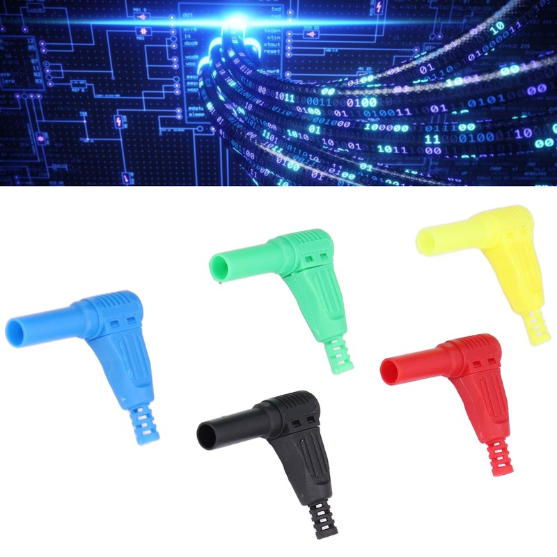 10Pcs Banana Plug Safety Sealed Protection Shrouded 90 Degree DIY