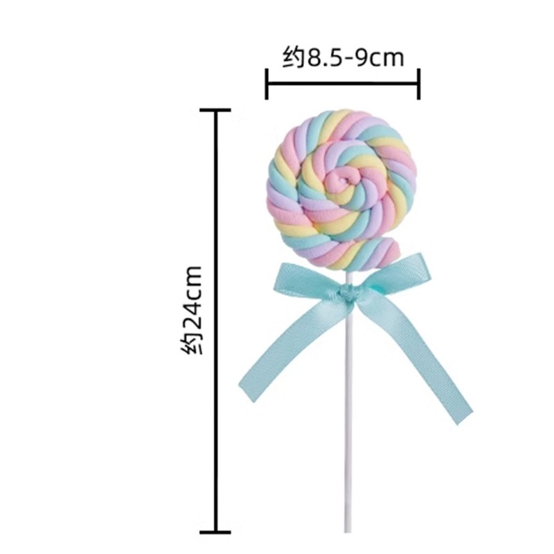 Skyseen 2PCS Artificial Marshmallow Lollipops Fake Cotton Candy Dessert Model