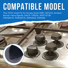 SeDeplacer 72731 Cooktop Knob Compatible with Dacor Stove(for Certain Models of 30 inch and 36 inch Gas Cooktop Stoves) - Black