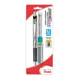 Pentel EnerGize Automatic Pencil with Lead and Erasers, 0.7mm, Assorted, 1 Pack (PL77LEBP)