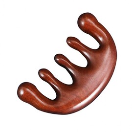 Solid Birch Wood Gua Sha Comb Stick for Head and Face Massage 2ea