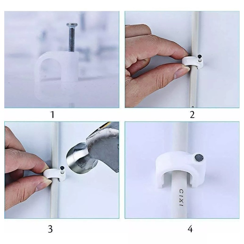 Conejo Moda Kit Grapa Para Cable Clips Acero Redondo 5mm