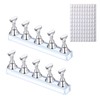 HUATEEN Nail Stuff,2 Pack Silver Magnetic Nail Stand Display with