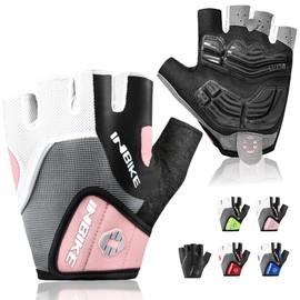 INBIKE 5mm Gel Pad Half Finger Bike Bicycle Cycling Gloves Pink Medium