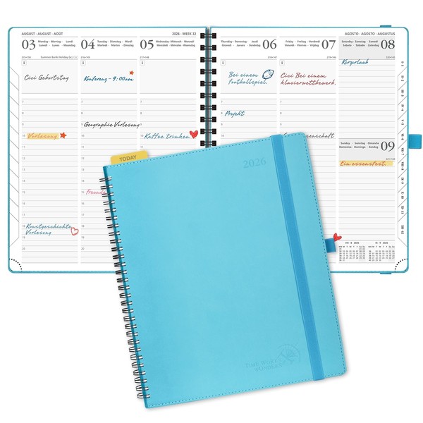 POPRUN Calendar 2026 Weekly Planner 26.5 x 21.5 cm, 17-Month