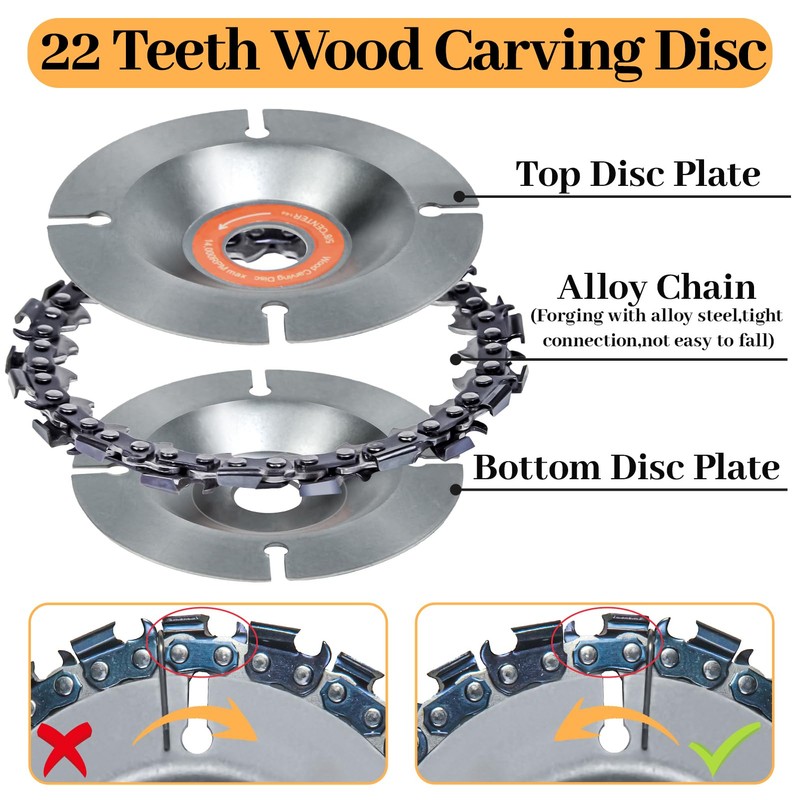 11Pcs Wood Carving Disc for 4" or 4 1/2" Angle