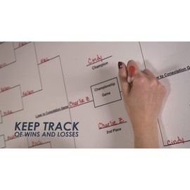 4 Team Erasable Blind Draw Single Elimination Tournament Bracket Chart + Erasable Pen 22x34