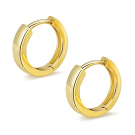 ALEXCRAFT Hoop Earrings 925 Silver for Women Earrings Small Huggie Hypoallergenic Earrings, Brass