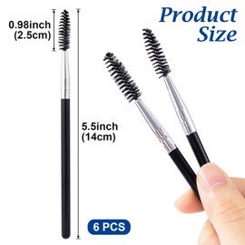 YALOJE 6pcs Eyelash Brush, Reusable Eyebrow Mascara Brushes for Women, Portable Spoolie Brush Applicators for Daily Makeup, Eye Lash Extension