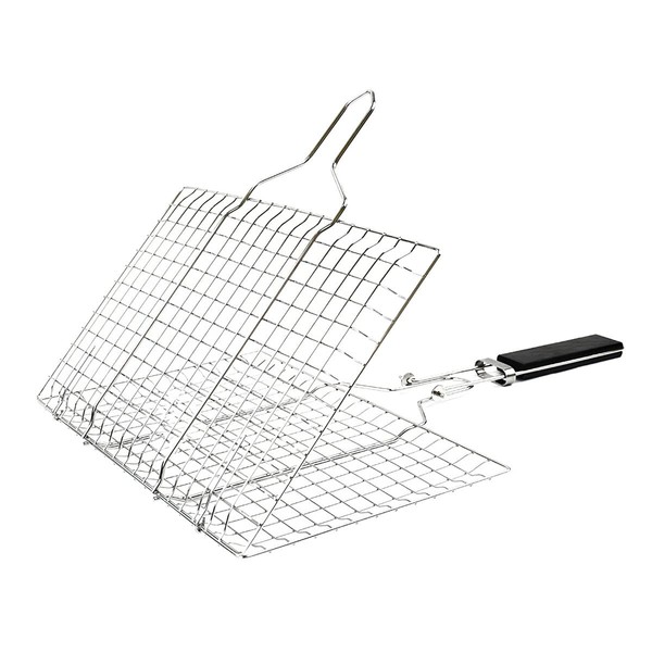 LASIEYO Portable BBQ Grill Basket, Stainless Steel Fish Grill Basket