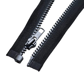 Sawoake 2PCS #5 39 Inch Separating Jacket Zippers for Sewing Coats Jacket Zipper Black Molded Plastic Zippers Bulk Tailor DIY Sewing Tools for Garment/Bags/Home Textile