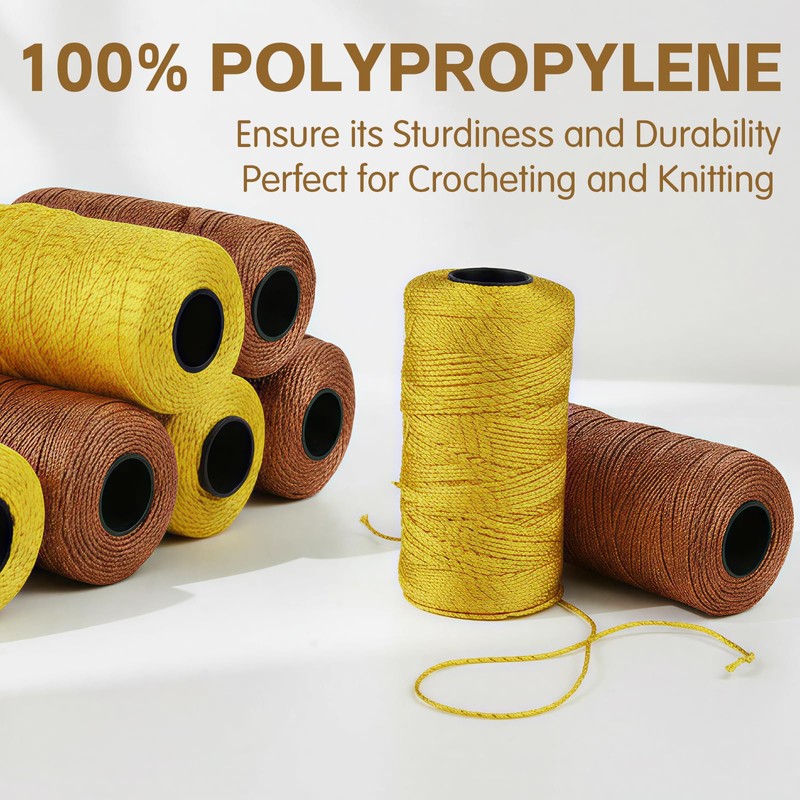 Polyester Macrame Cord 1mm 6x50g 2 coloured Polypropylene Latte Macrame