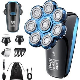 Head Shavers for Men, Upgrade 8D Rotating Electric Shavers for Bald Men Cordless Waterproof Wet & Dry USB Rechageable 99min Use Time LED Display Razor Beard for Home, Office, Travel