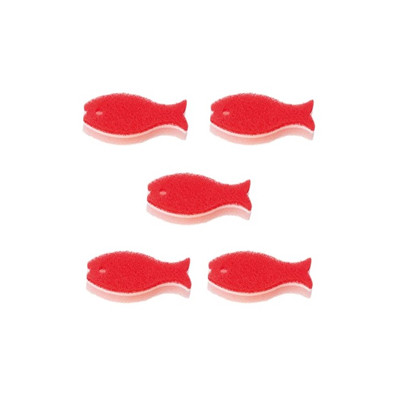 Marna Fish Sponge Set of 5 (Red) R450R