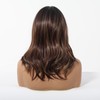 Cemuto Short Wavy Brown Wig for Women Glueless Ombre Brown